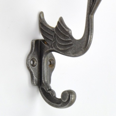 Steal Stork Coat Hook | Elegant Metal Bird Wall Hook | abodent.com